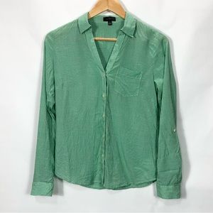 The limited green gingham button front shirt women’s size xsmall top